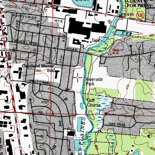 Topographic Map of Riverside Park, IL