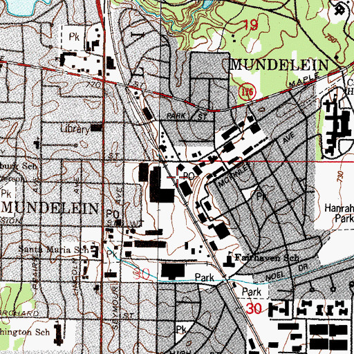 Topographic Map of Rockefeller, IL