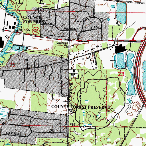 Topographic Map of Saint Marys Academy (historical), IL