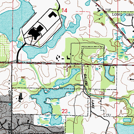 Topographic Map of Schulzes School (historical), IL