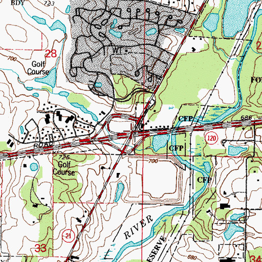 Topographic Map of Sherman Corners, IL