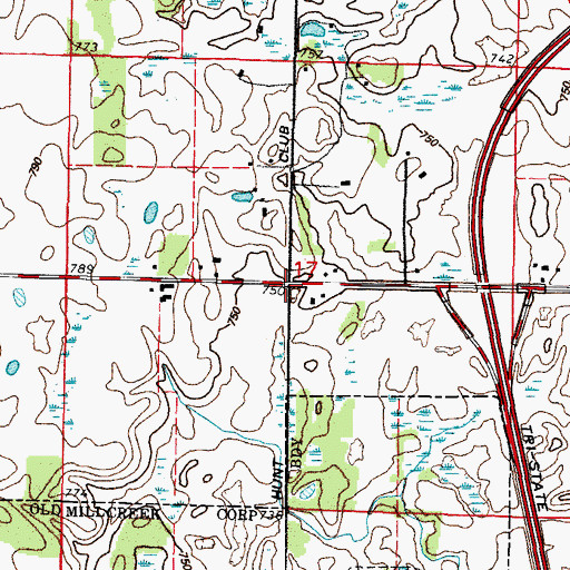Topographic Map of Slocum Corners, IL