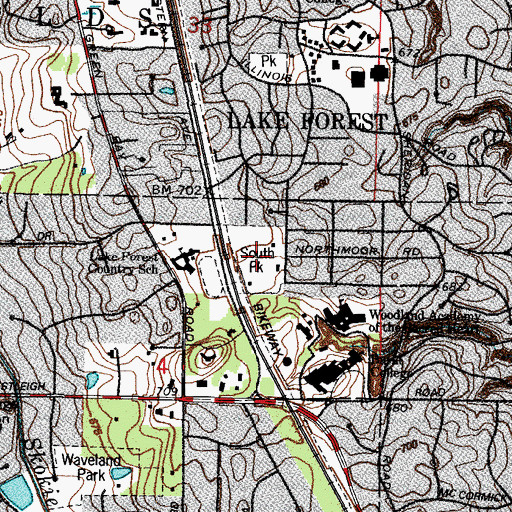 Topographic Map of South Park, IL