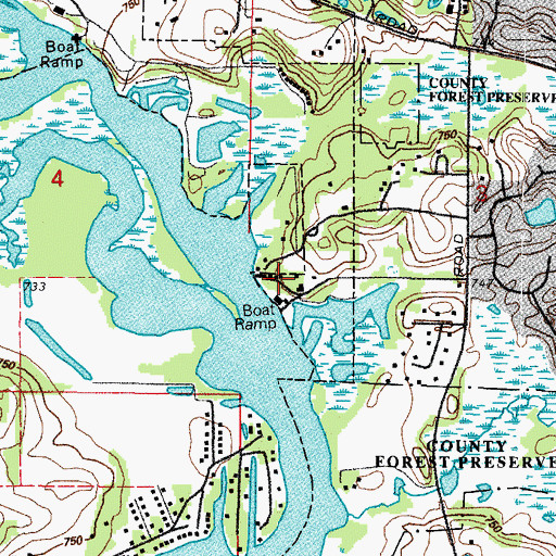 Topographic Map of Space K Resort, IL