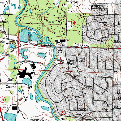 Topographic Map of Spring Lake Park, IL