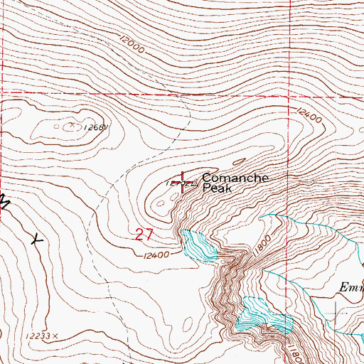 Topographic Map of Comanche Peak, CO