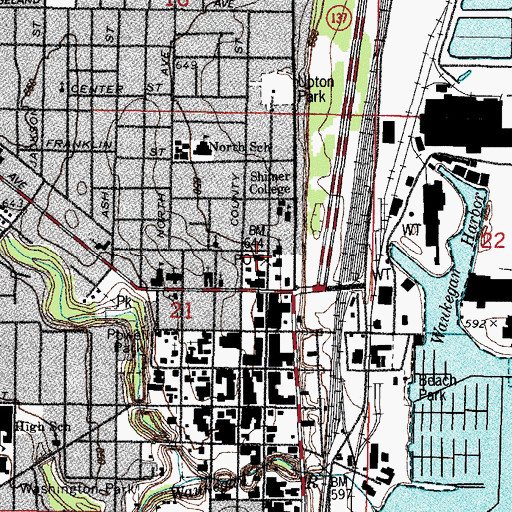 Topographic Map of Waukegan Post Office, IL