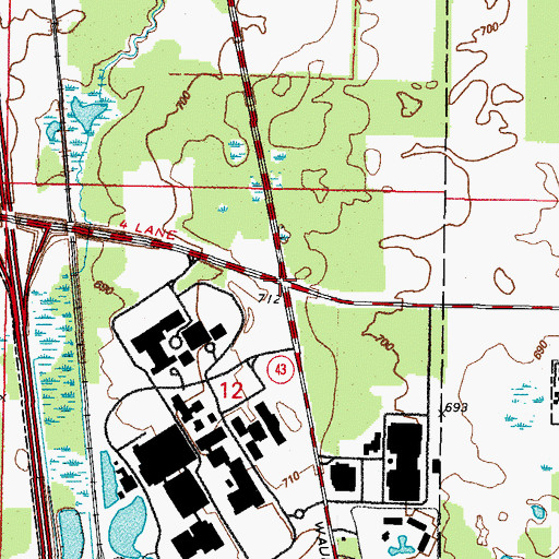 Topographic Map of Wells Corners, IL