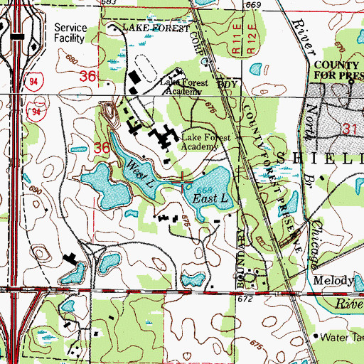 Topographic Map of West Lake, IL