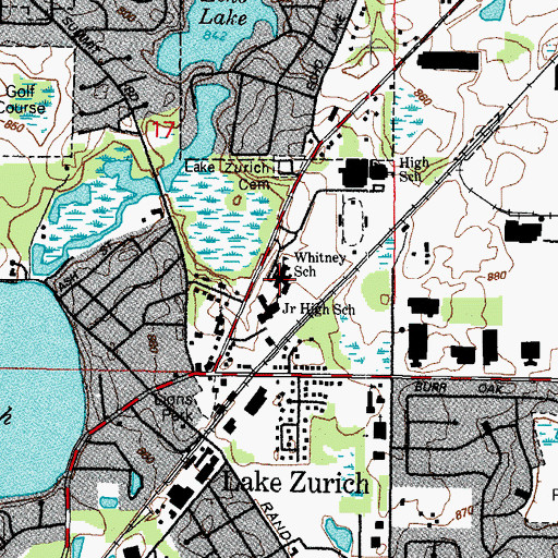 Topographic Map of May Whitney Elementary School, IL