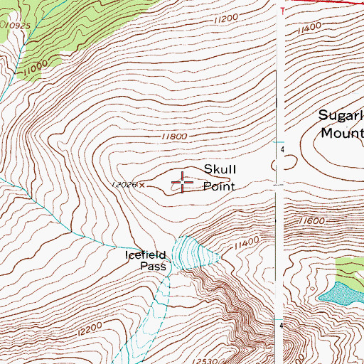Topographic Map of Skull Point, CO
