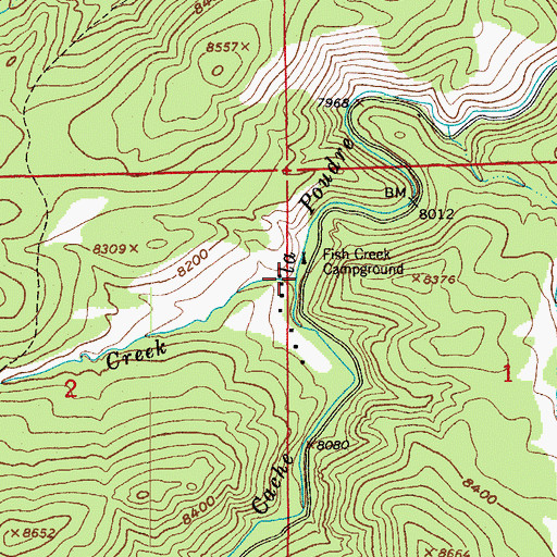 Topographic Map of Fish Creek, CO