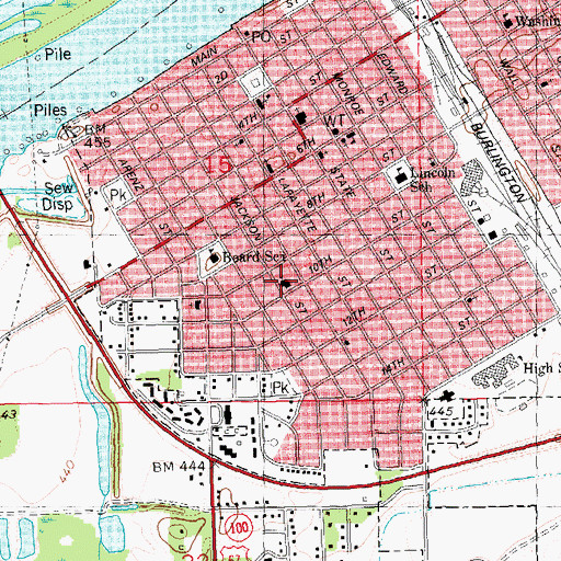 Topographic Map of Beardstown Church of the Nazarene, IL