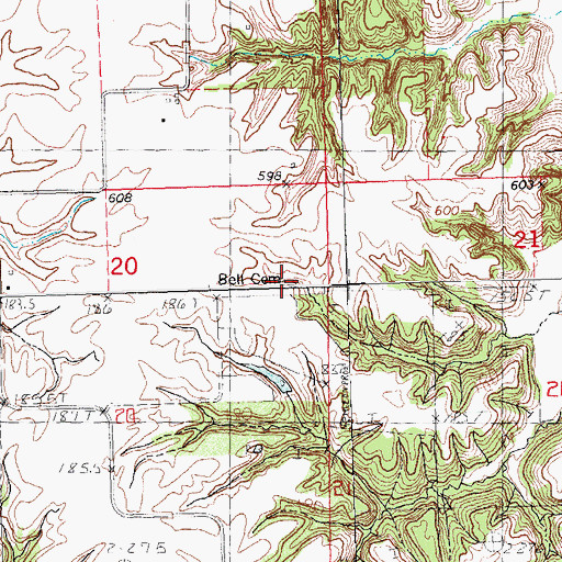 Topographic Map of Bell Cemetery, IL