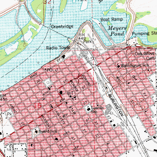 Topographic Map of Central Public School (historical), IL