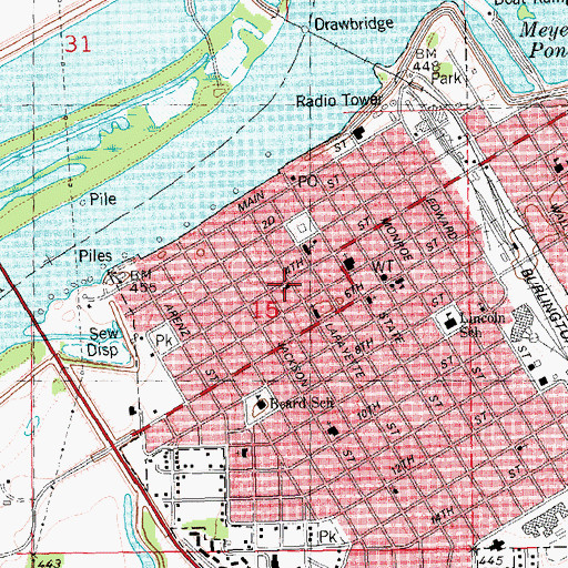 Topographic Map of First Evangelical Lutheran Church, IL