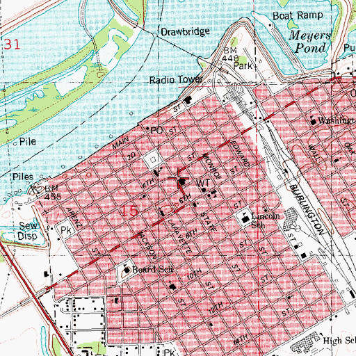 Topographic Map of First United Methodist Church, IL