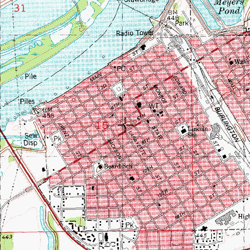 Topographic Map of Saint Alexius Catholic Church, IL