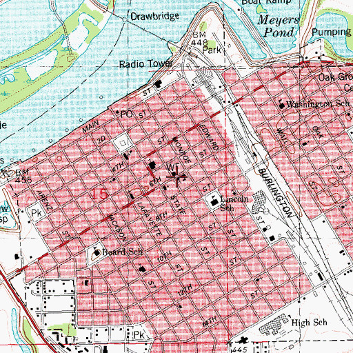 Topographic Map of Saint Johns Lutheran Church, IL