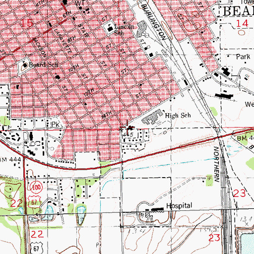 Topographic Map of Schmitt Memorial Hospital, IL