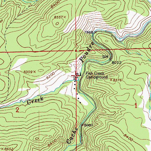 Topographic Map of Fish Creek Campground, CO