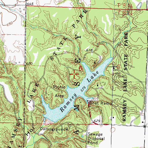Topographic Map of Blackberry Fork Picnic Area, IL