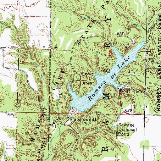 Topographic Map of Coon Ridge Picnic Area, IL