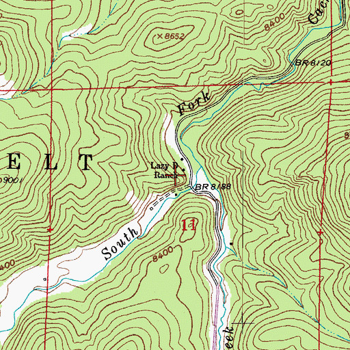 Topographic Map of Lazy D Ranch, CO