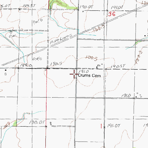 Topographic Map of Crums Chapel Cemetery, IL
