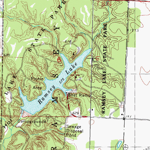 Topographic Map of Hickory Grove Camping Area, IL
