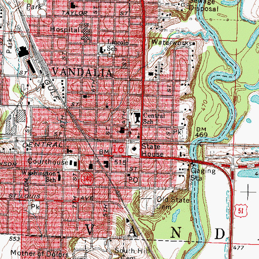 Topographic Map of Free Methodist Church, IL