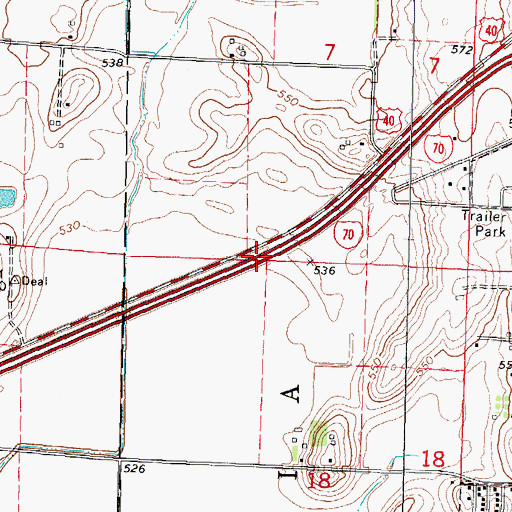 Topographic Map of Interchange 61, IL