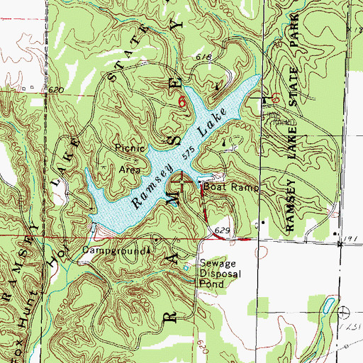 Topographic Map of Lake View Picnic Area, IL