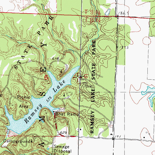 Topographic Map of Pine Bend Picnic Area, IL