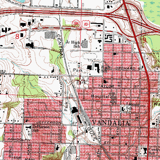 Topographic Map of Rogier Park, IL