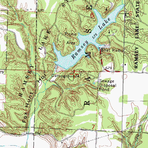 Topographic Map of White Oak Camping Area, IL