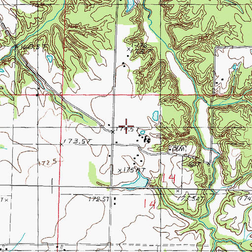 Topographic Map of Wilberton, IL