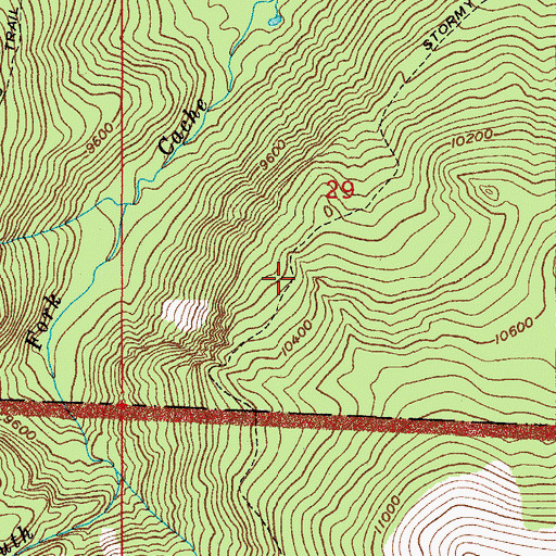 Topographic Map of Stormy Peaks Trail, CO