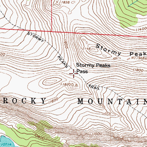 Topographic Map of Stormy Peaks Pass, CO