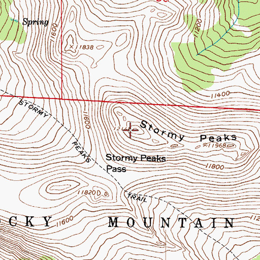 Topographic Map of Stormy Peaks, CO
