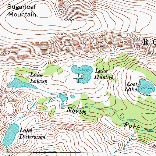 Topographic Map of Lake Husted, CO