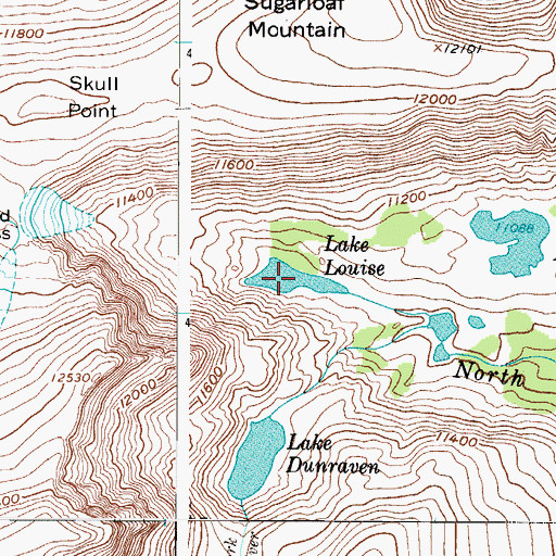 Topographic Map of Lake Louise, CO