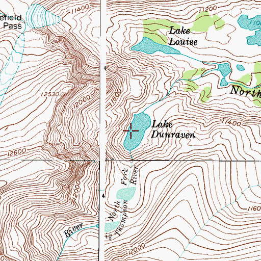 Topographic Map of Lake Dunraven, CO