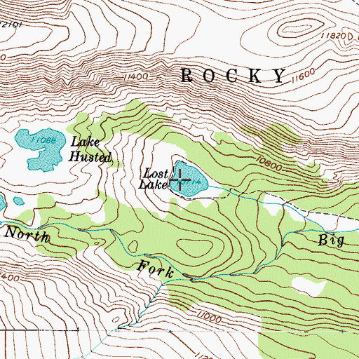 Topographic Map of Lost Lake, CO