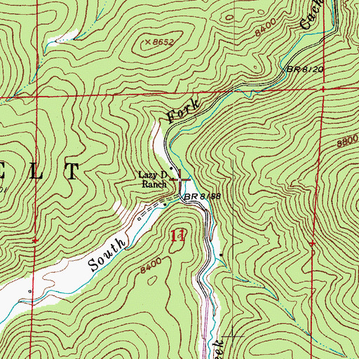 Topographic Map of Pennock Creek, CO