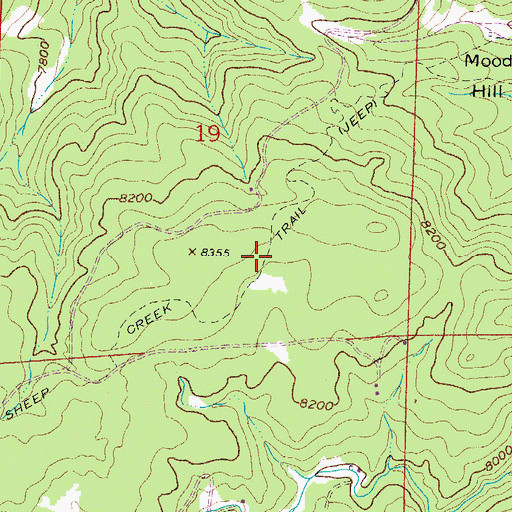 Topographic Map of Sheep Creek Trail, CO