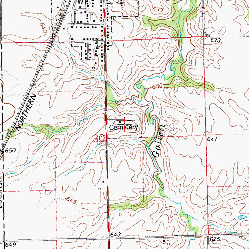 Topographic Map of Avon Cemetery, IL