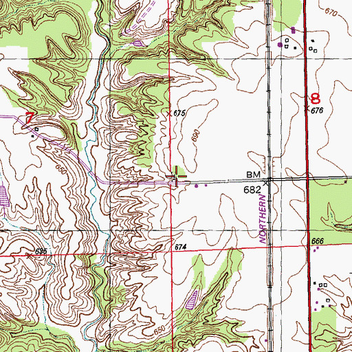 Topographic Map of Bailey Cemetery, IL