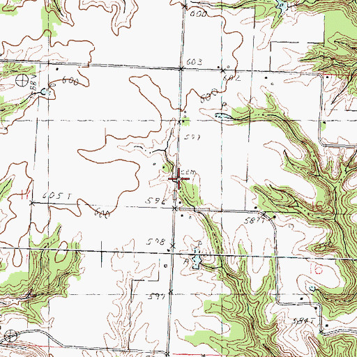Topographic Map of Bybee Cemetery, IL
