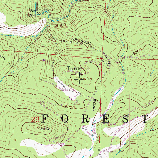 Topographic Map of Turner Hill, CO
